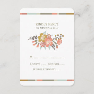 FLORAL ANTLERS   WEDDING RESPONSE CARD
