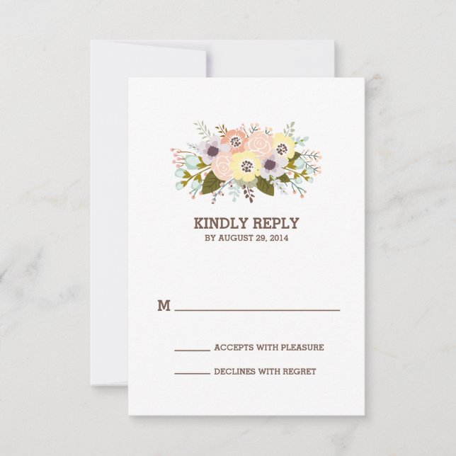 Floral Antlers | Wedding Response Card (Front)