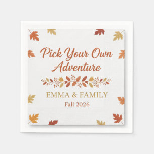 Floral Apple Picking Cocktail Napkins – Personaliz