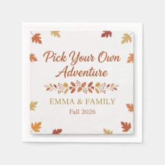 Floral Apple Picking Cocktail Napkins – Personaliz