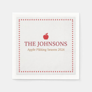 Floral Apple Picking Cocktail Napkins – Personaliz
