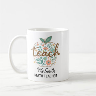 Floral Apple Teacher Mug Teacher Appreciation