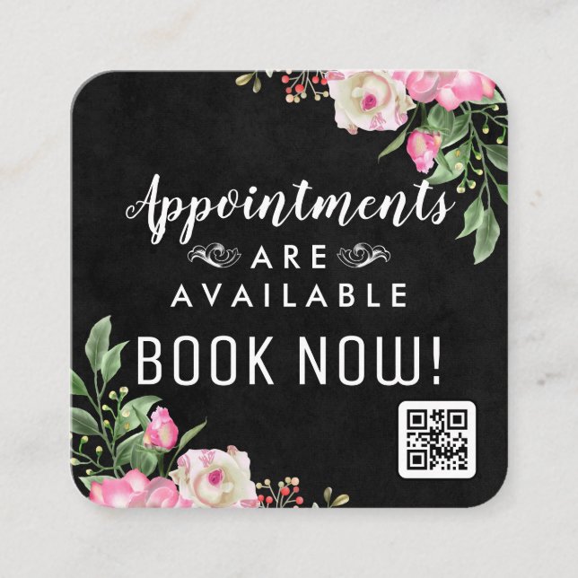 Floral Appointment Bookings | QR Code Card (Front)