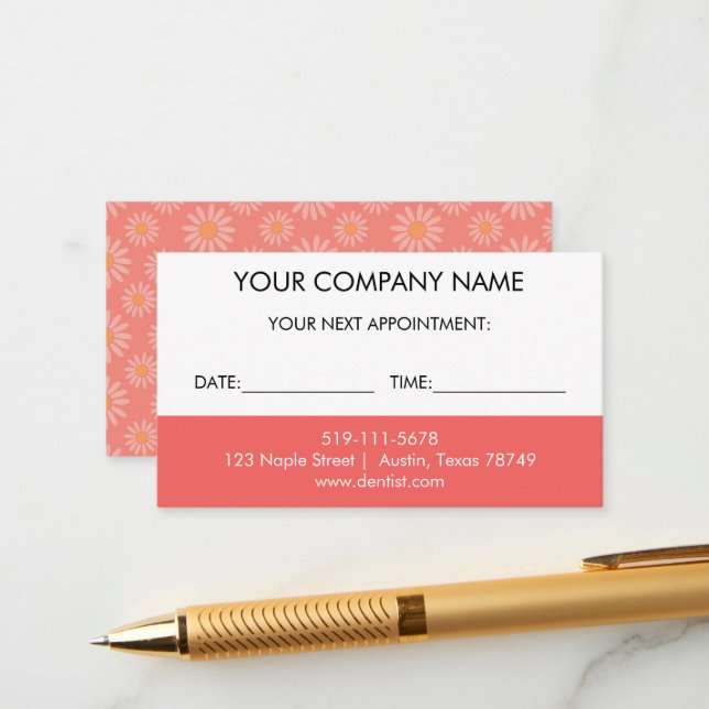 Floral Appointment Reminder Card (Front/Back In Situ)