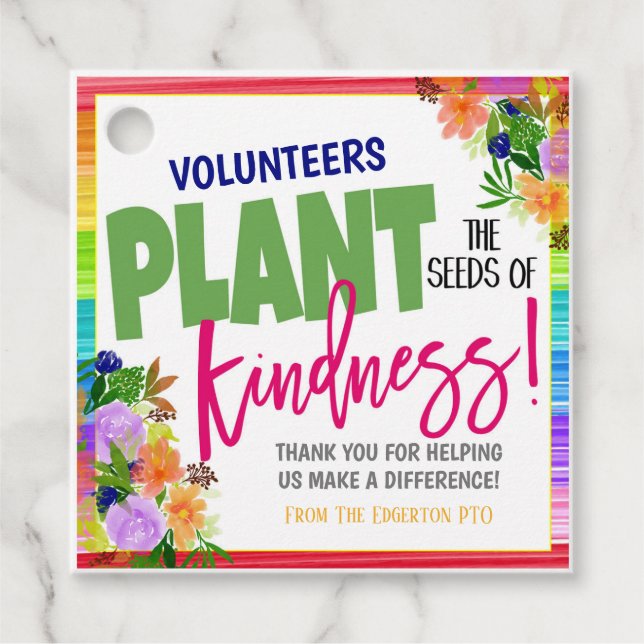 Floral Appreciation Gift Tags (Front)