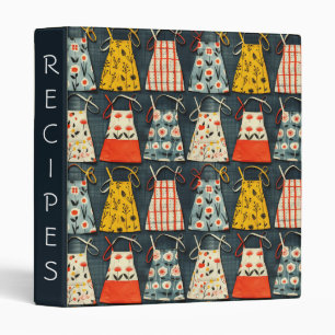 Floral Apron Recipe Binder I Orange, Yellow, Blue