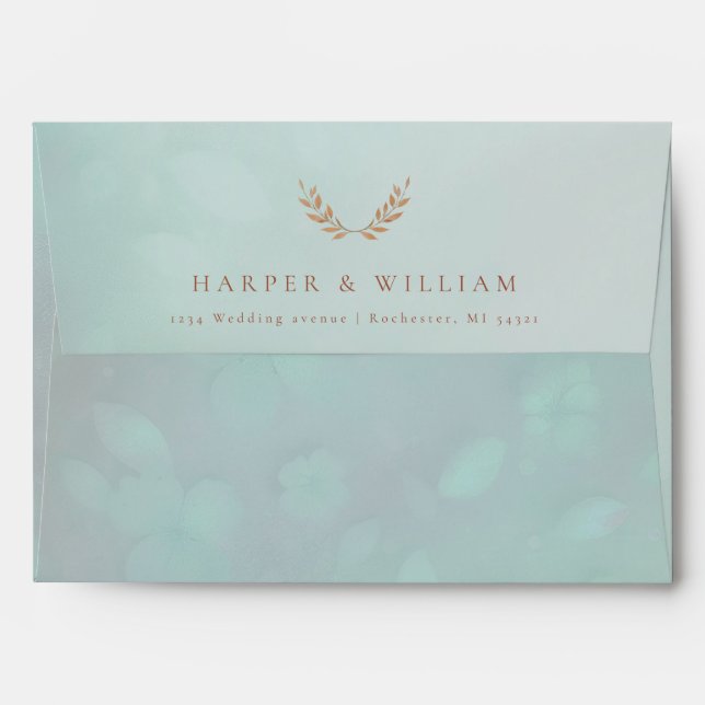 Floral aqua blush Envelope (Back (Top Flap))