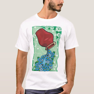 Floral Aquarius with vase pouring Blue Flowers T-Shirt