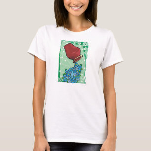 Floral Aquarius with vase pouring Blue Flowers T-Shirt