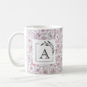 Floral Arabesque Monogram Classic Mug