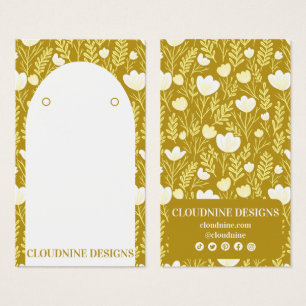 Floral Arch Earring Mustard Jewellery Display Card