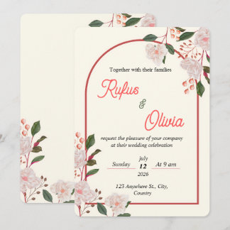 Floral Arch Editable Wedding Invitation Template