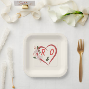 Floral Arch Editable Wedding Paper Plates