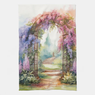 Floral Arch Landscape Kitchen Towel
