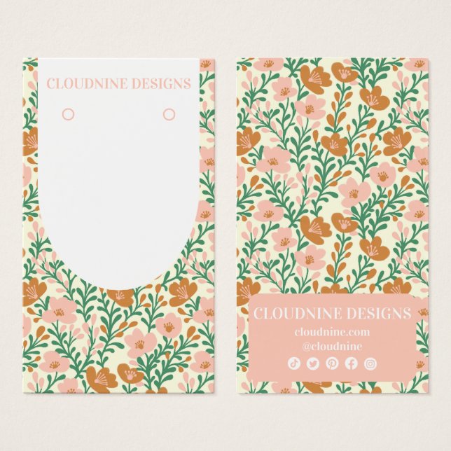 Floral Arch Pink GreenEarring Jewellery Display Ca (Front & Back)