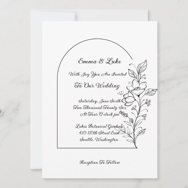 Floral Arch Wedding Invitation (Devant)