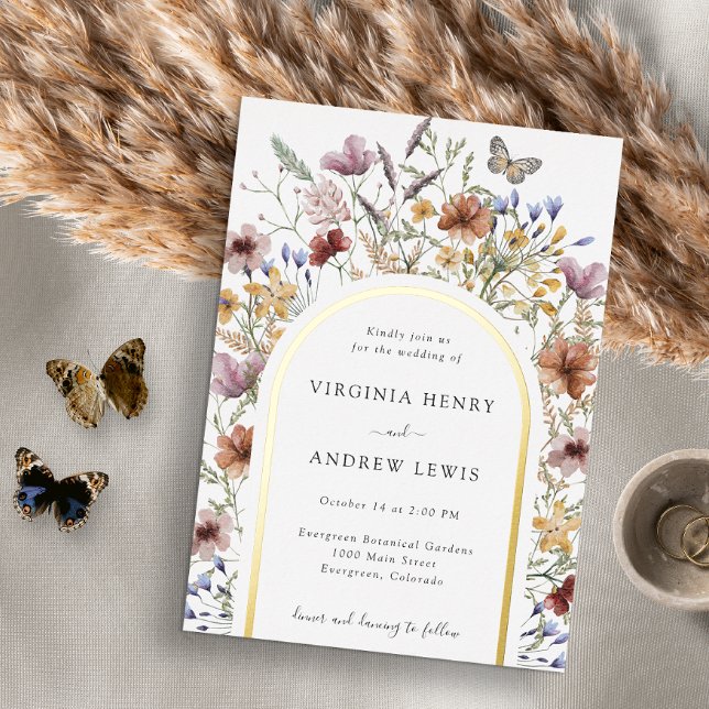 Floral Arch Wedding Invitation Foil Invitation (Creator Uploaded)