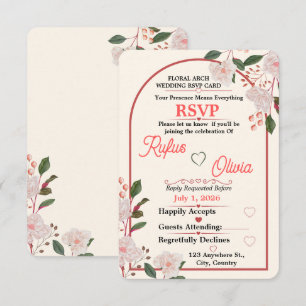 Floral Arch Wedding RSVP Invitation