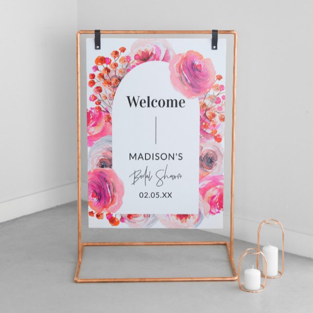 Floral Arch Welcome Bridal Shower Sign Acrylic (Creator Uploaded)