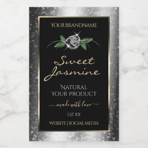 Floral Argent Noir produit Étiquettes Éperche Part