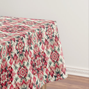 Floral argyle Valentine's day Tablecloth