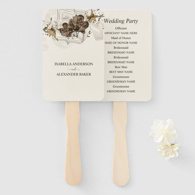 Floral Arrangement Hand Fan (Front and Back)
