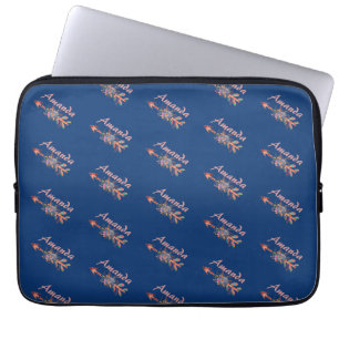 Floral arrows personalized laptop sleeve