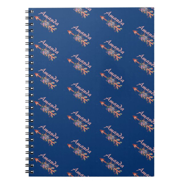 Floral arrows personalized  notebook (Front)