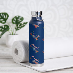 Floral arrows personalized   water bottle