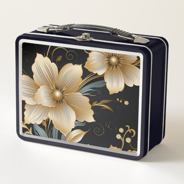 FLORAL ART #2 METAL LUNCH BOX (Front)
