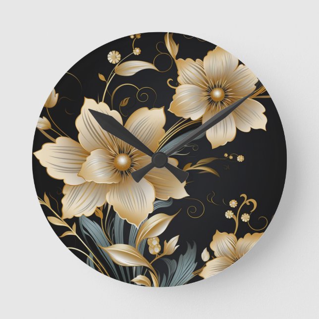 FLORAL ART #2 ROUND CLOCK (Front)