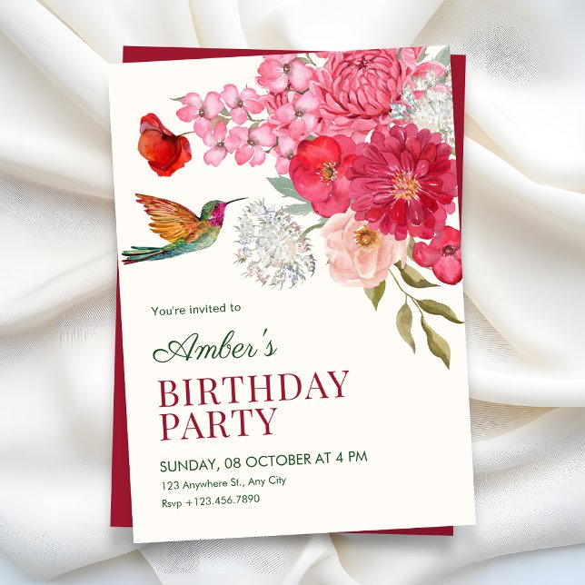 Floral art birthday invitation (Creator Uploaded)