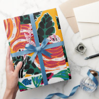Floral art deco pattern oriental Wrapping Paper