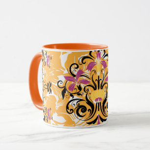 Floral Art, Hollow Life, Graphic Art Mug