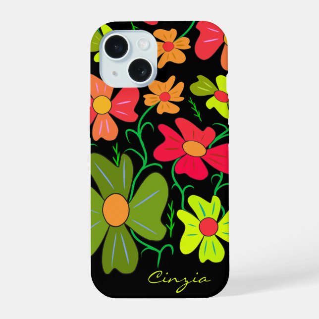 Floral art iPhone 15 case (Back)