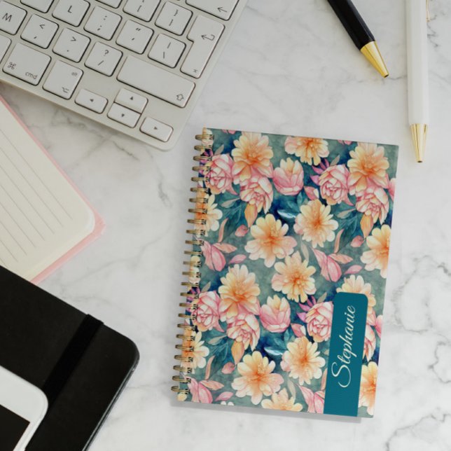  Floral Art Notebook Planner with Your Name  (Creator Uploaded)