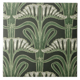Floral Art Nouveau design Tile