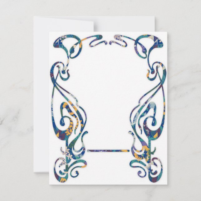 Floral art nouveau frame card (Front)
