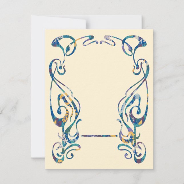 Floral art nouveau frame card (Front)