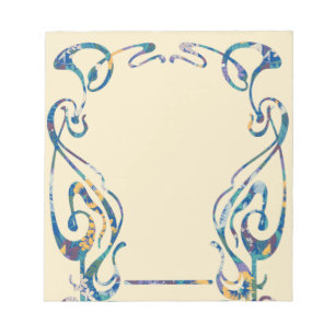 Floral art nouveau frame Notepad
