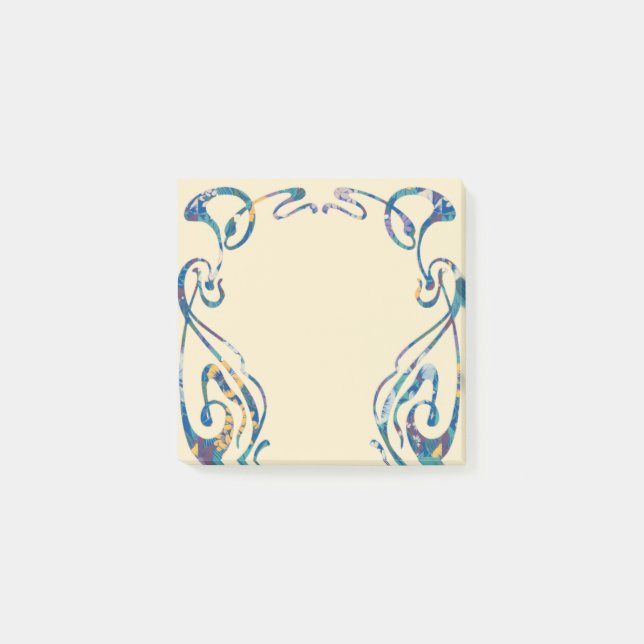 Floral art nouveau frame post-it notes (Front)