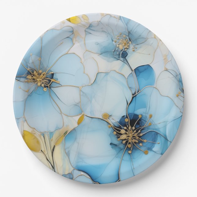 Floral art  paper plate (Front)