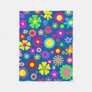 Floral art pattern fleece blanket