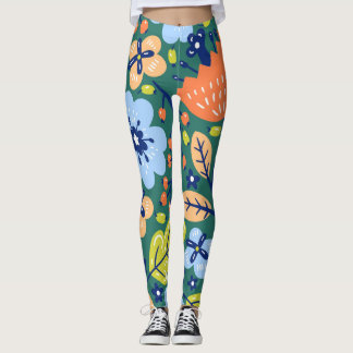 Floral Art Pattern Full Leggings
