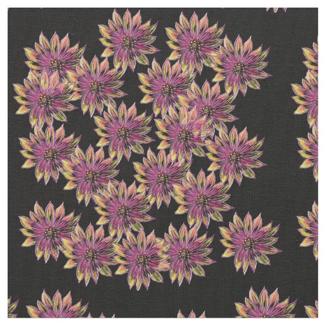Floral Art Spring Pattern Fabric (Close Up)