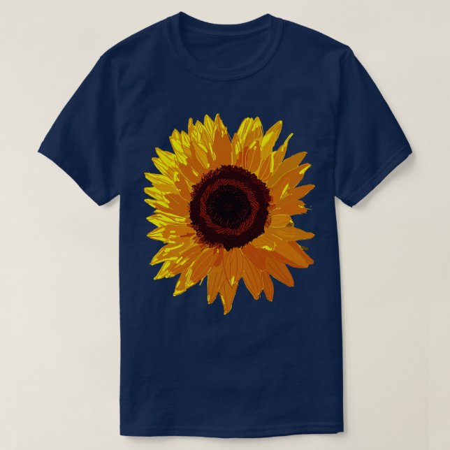 Floral Art Sunflower T-Shirt (Design Front)