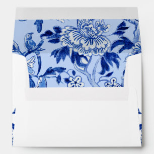 Floral Asian Influence Blue n White Chinoiserie Envelope