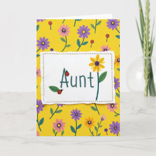 Floral Auntys Day Greeting Card