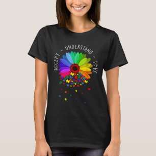 Floral Autism Awareness Daisy Flower Autism Mom Su T-Shirt