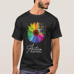 Floral Autism Awareness Daisy Flower For Men Women T-Shirt